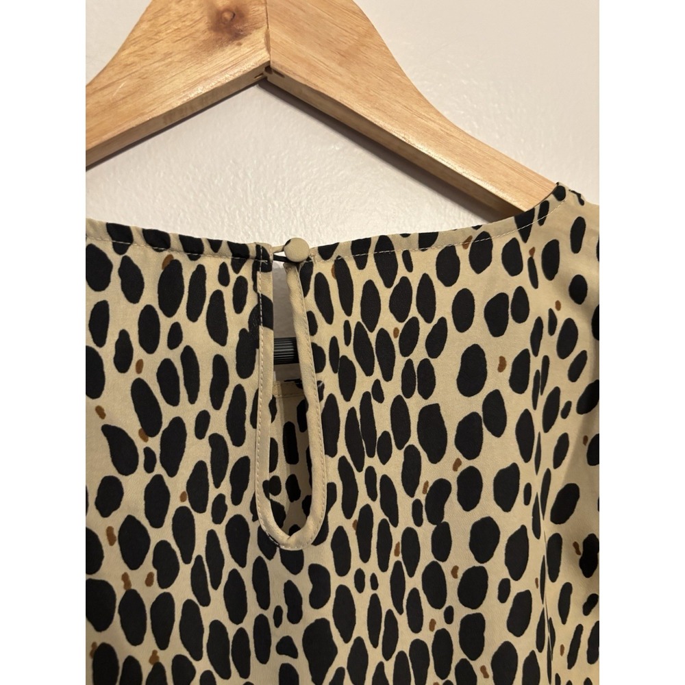 J.CREW Women's Brown Black Animal Print Leopard 3/4 Sleeve Shirt Blouse Size XS - Picture 6 of 6
